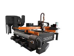 CNC-Plasma- und Brennschneidanlage mit Schneidtisch und Absaugung